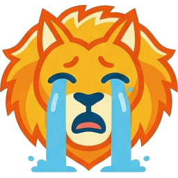 Crying Lion Reader emoji